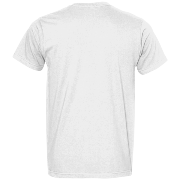 Bayside Unisex USA-Made Fine Jersey T-Shirt, White, Back view