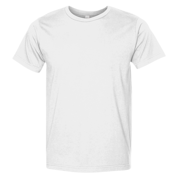 Bayside Unisex USA-Made Fine Jersey T-Shirt, White, Front view