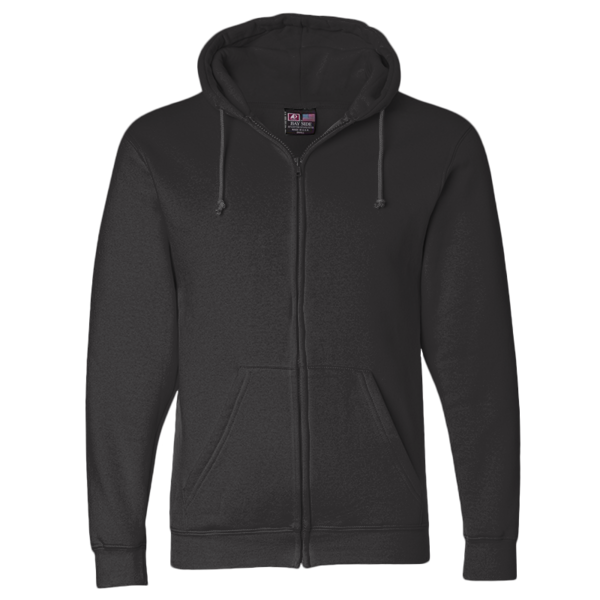 Bayside Unisex USA-Made Full-Zip Hooded Sweatshirt, Black, Front view