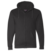 Bayside Unisex USA-Made Full-Zip Hooded Sweatshirt, Black, Front view