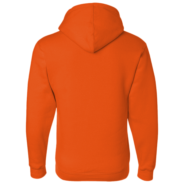 Bayside Unisex USA-Made Full-Zip Hooded Sweatshirt, Bright Orange, Back view