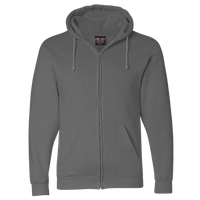 Bayside Unisex USA-Made Full-Zip Hooded Sweatshirt, Charcoal, Front view