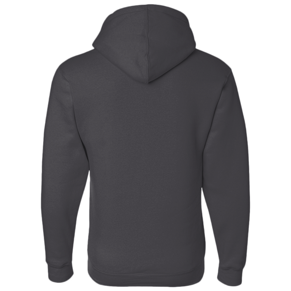 Bayside Unisex USA-Made Full-Zip Hooded Sweatshirt, Charcoal Heather, Back view