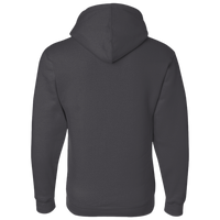Bayside Unisex USA-Made Full-Zip Hooded Sweatshirt, Charcoal Heather, Back view