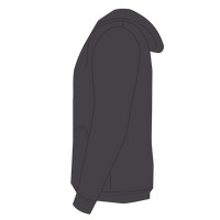 Bayside Unisex USA-Made Full-Zip Hooded Sweatshirt, Charcoal Heather, Left Sleeve (Long) view
