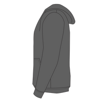 Bayside Unisex USA-Made Full-Zip Hooded Sweatshirt, Charcoal, Left Sleeve (Long) view