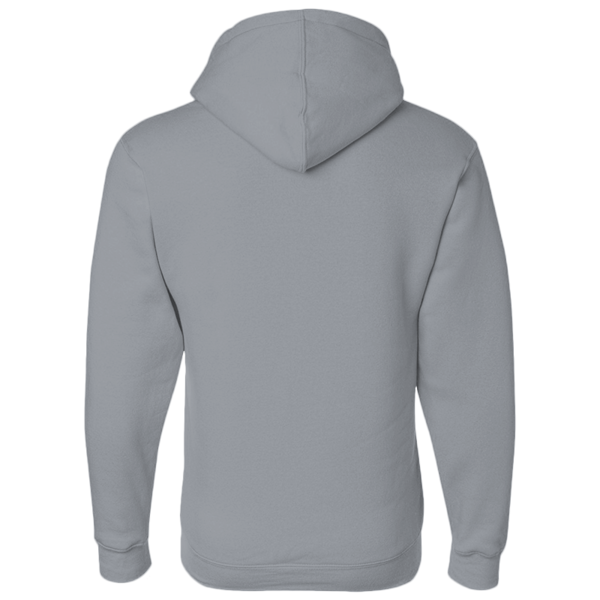 Bayside Unisex USA-Made Full-Zip Hooded Sweatshirt, Dark Ash, Back view