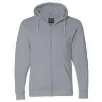 Bayside Unisex USA-Made Full-Zip Hooded Sweatshirt, Dark Ash, Front view