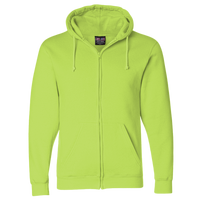 Bayside Unisex USA-Made Full-Zip Hooded Sweatshirt, Lime Green, Front view
