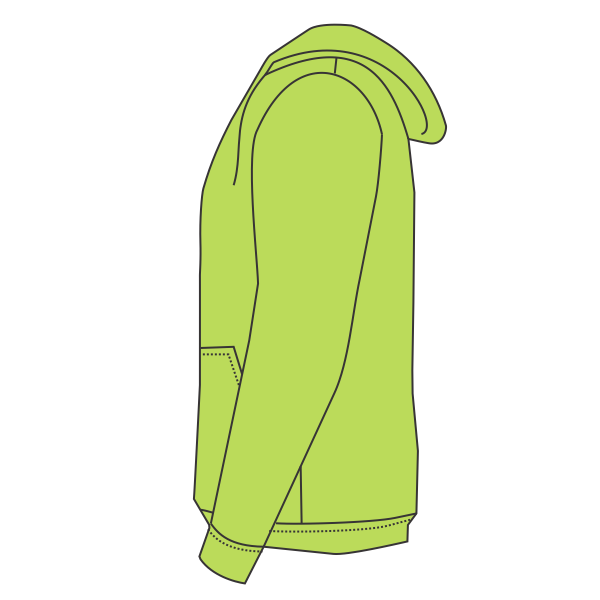 Bayside Unisex USA-Made Full-Zip Hooded Sweatshirt, Lime Green, Left Sleeve (Long) view
