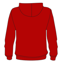 Bayside Unisex USA-Made High Visibility Hooded Sweatshirt, Cardinal, Back view