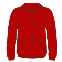 Bayside Unisex USA-Made High Visibility Hooded Sweatshirt, Cardinal, Front view
