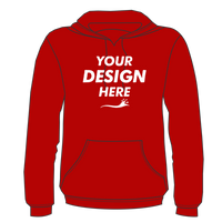 Bayside Unisex USA-Made High Visibility Hooded Sweatshirt, Cardinal, Front view, Mockup