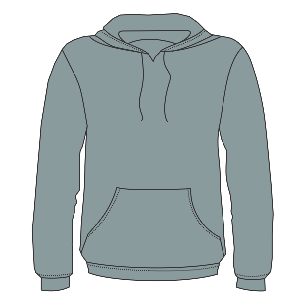 Bayside Unisex USA-Made High Visibility Hooded Sweatshirt, Charcoal, Front view