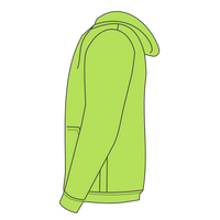 Bayside Unisex USA-Made High Visibility Hooded Sweatshirt, Lime Green, Left Sleeve view