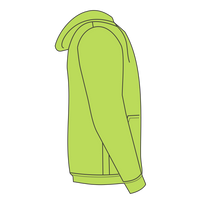 Bayside Unisex USA-Made High Visibility Hooded Sweatshirt, Lime Green, Right Sleeve view