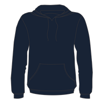 Bayside Unisex USA-Made High Visibility Hooded Sweatshirt, Navy, Front view