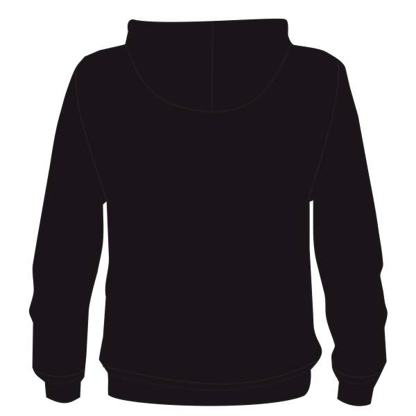 Bayside Unisex USA-Made Hooded Sweatshirt, Black, Back view