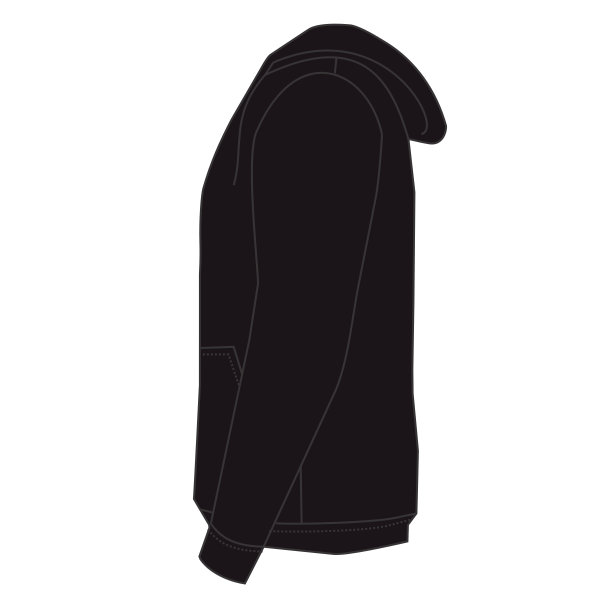 Bayside Unisex USA-Made Hooded Sweatshirt, Black, Left Sleeve view