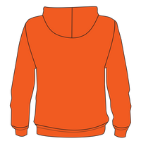 Bayside Unisex USA-Made Hooded Sweatshirt, Bright Orange, Back view
