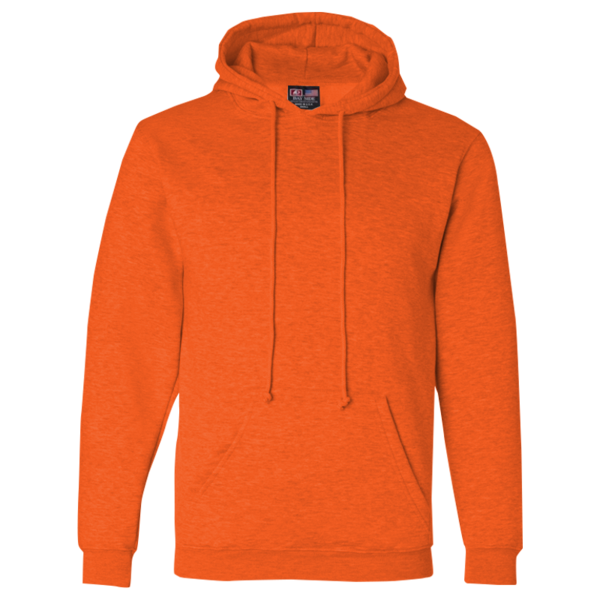 Bayside Unisex USA-Made Hooded Sweatshirt, Bright Orange, Front view