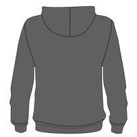 Bayside Unisex USA-Made Hooded Sweatshirt, Charcoal, Back view