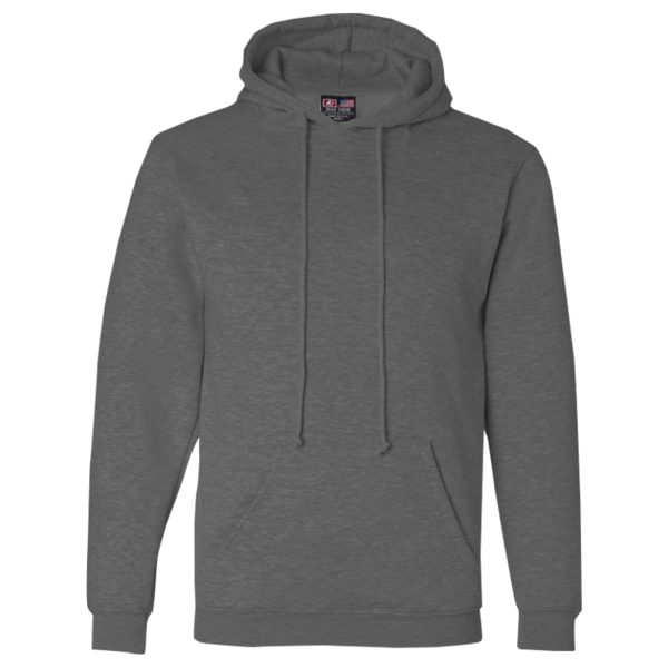 Bayside Unisex USA-Made Hooded Sweatshirt, Charcoal, Front view
