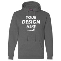 Bayside Unisex USA-Made Hooded Sweatshirt, Charcoal, Front view, Mockup