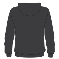 Bayside Unisex USA-Made Hooded Sweatshirt, Charcoal Heather, Back view