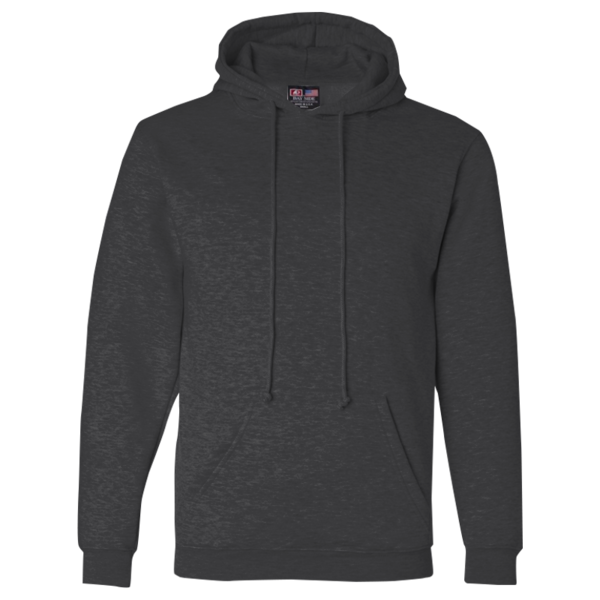 Bayside Unisex USA-Made Hooded Sweatshirt, Charcoal Heather, Front view