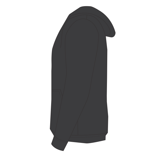 Bayside Unisex USA-Made Hooded Sweatshirt, Charcoal Heather, Left Sleeve view