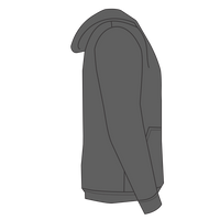 Bayside Unisex USA-Made Hooded Sweatshirt, Charcoal, Right Sleeve view