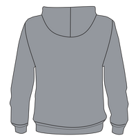 Bayside Unisex USA-Made Hooded Sweatshirt, Dark Ash, Back view