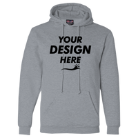 Bayside Unisex USA-Made Hooded Sweatshirt, Dark Ash, Front view, Mockup