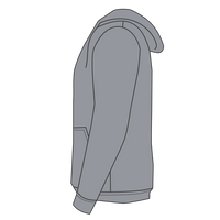 Bayside Unisex USA-Made Hooded Sweatshirt, Dark Ash, Left Sleeve view