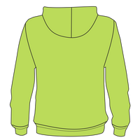Bayside Unisex USA-Made Hooded Sweatshirt, Lime Green, Back view