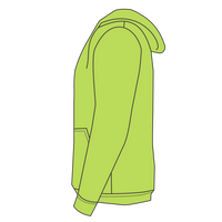 Bayside Unisex USA-Made Hooded Sweatshirt, Lime Green, Left Sleeve view