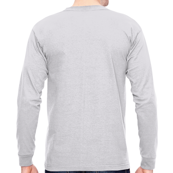 Bayside Unisex USA-Made Long Sleeve T-Shirt, Ash, Back view
