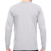 Bayside Unisex USA-Made Long Sleeve T-Shirt, Ash, Back view