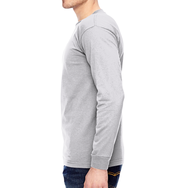 Bayside Unisex USA-Made Long Sleeve T-Shirt, Ash, Left Sleeve (Long) view