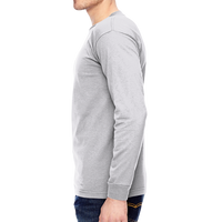 Bayside Unisex USA-Made Long Sleeve T-Shirt, Ash, Left Sleeve (Long) view