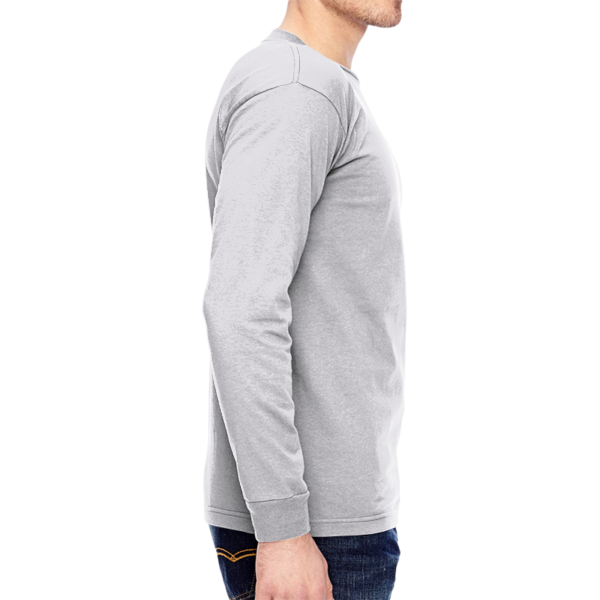 Bayside Unisex USA-Made Long Sleeve T-Shirt, Ash, Right Sleeve (Long) view