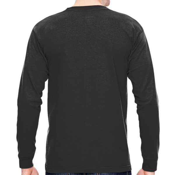 Bayside Unisex USA-Made Long Sleeve T-Shirt, Black, Back view