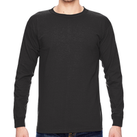 Bayside Unisex USA-Made Long Sleeve T-Shirt, Black, Front view