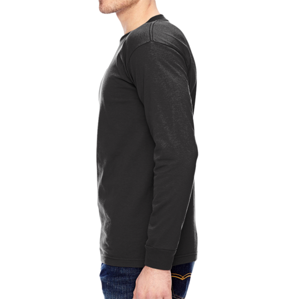 Bayside Unisex USA-Made Long Sleeve T-Shirt, Black, Left Sleeve (Long) view