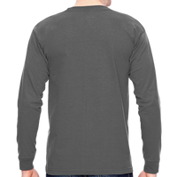 Bayside Unisex USA-Made Long Sleeve T-Shirt, Charcoal, Back view