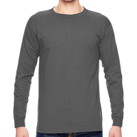 Bayside Unisex USA-Made Long Sleeve T-Shirt, Charcoal, Front view