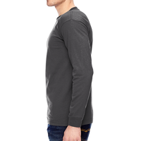 Bayside Unisex USA-Made Long Sleeve T-Shirt, Charcoal, Left Sleeve (Long) view