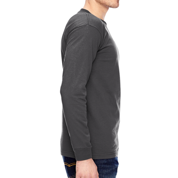Bayside Unisex USA-Made Long Sleeve T-Shirt, Charcoal, Right Sleeve (Long) view