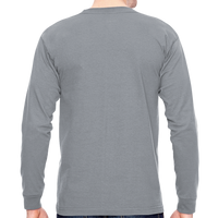 Bayside Unisex USA-Made Long Sleeve T-Shirt, Dark Ash, Back view